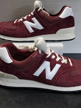 New Balance 574 Classic Crimson Red Casual Shoes U574RBK Men's Size 13 M